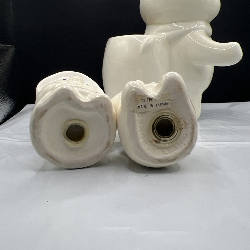 1988 3pc Lot Pillsbury Doughboy Ceramic Utensil Holder and Salt & Pepper Shakers - Picture 6 of 9